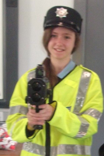 Checking out a Speed Camera at Kingsmill Primary School